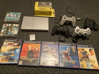 Ps2 slim plata,mandos,multitap,juegos