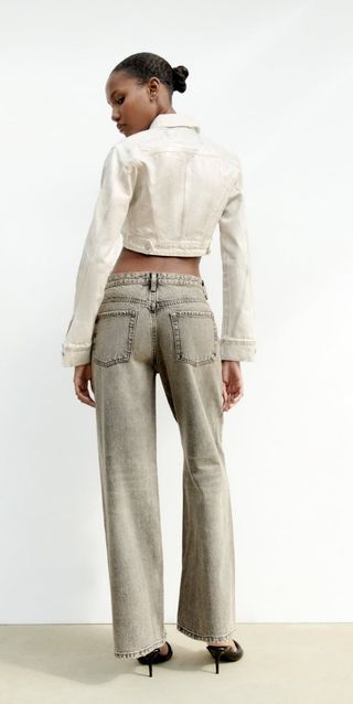 Cazadora Vaquera Crop Metalizada Zara