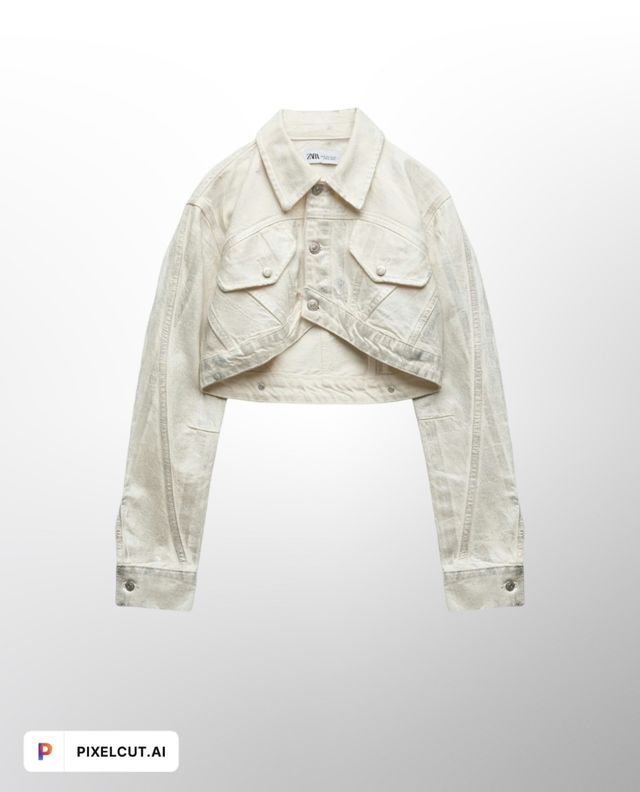 Cazadora Vaquera Crop Metalizada Zara