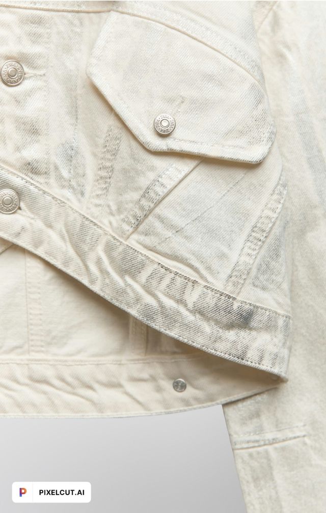 Cazadora Vaquera Crop Metalizada Zara