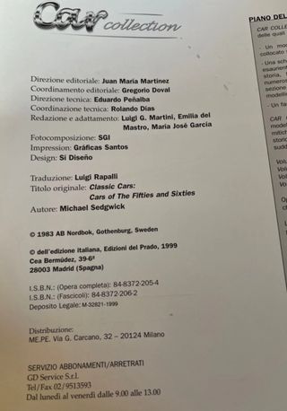 Car Collection - edizioni Del Prado 1999