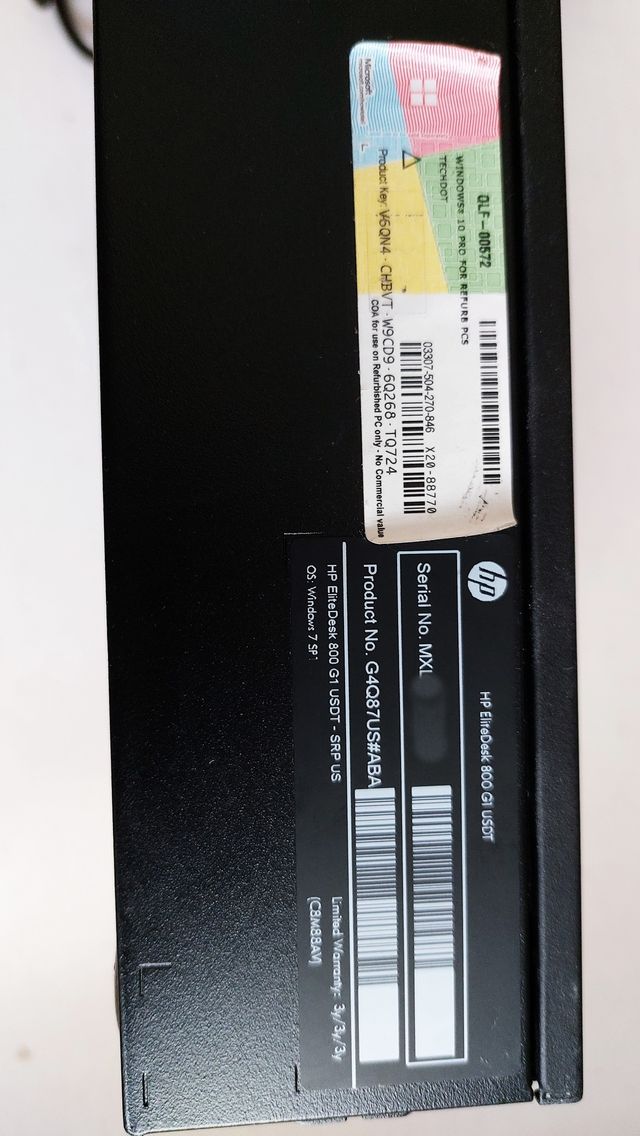 Ordenador HP Elitedesk 800 G1 USDT I3 8 GB RAM SSD