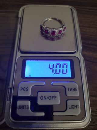 Anillo Oro Blanco Diamantes y Rubíes Ocasión ‼️