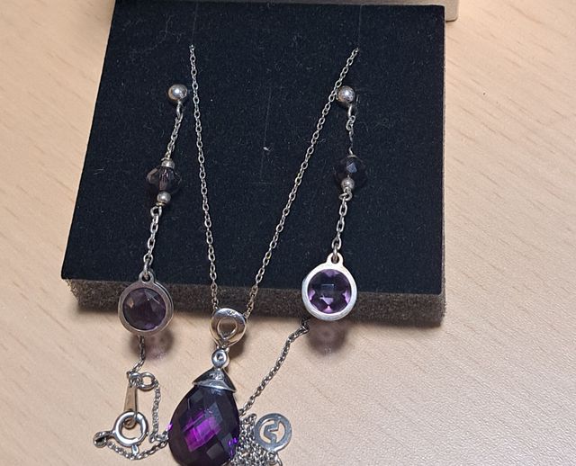 Conjunto colgante y pendientes plata