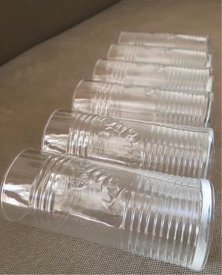 Lotto 6 bicchieri vetro trasparente Fanta Vintage