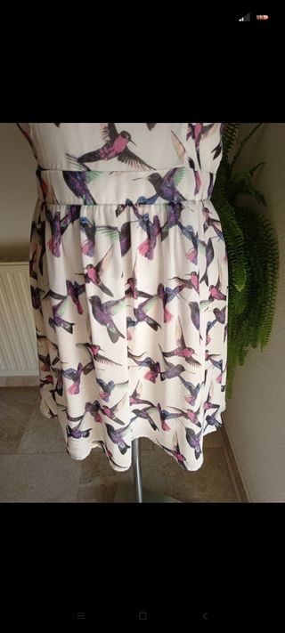 Vestido estilo Velvet colibrís