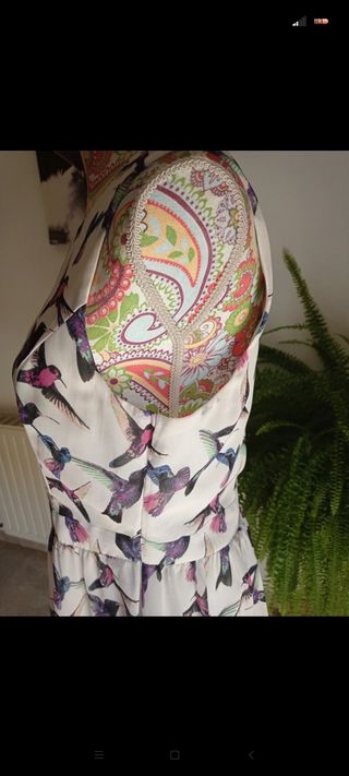 Vestido estilo Velvet colibrís