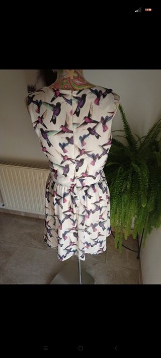 Vestido estilo Velvet colibrís