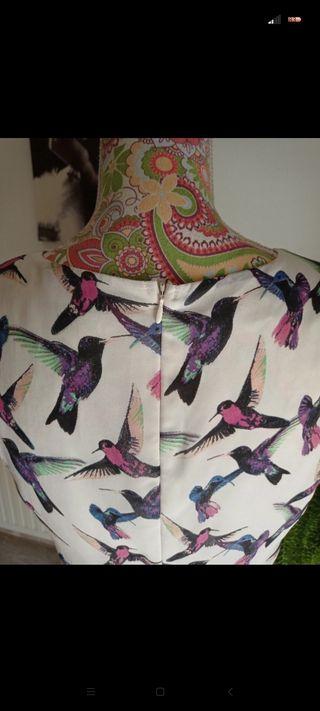 Vestido estilo Velvet colibrís