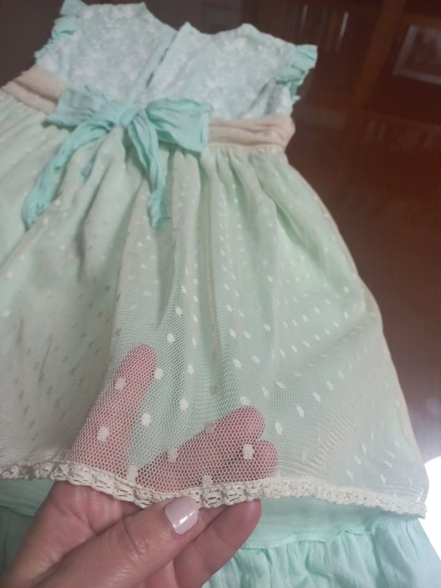 Vestido verde agua niña 12 años