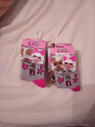 2 pack de 3 pares de calcetines nuevos lol