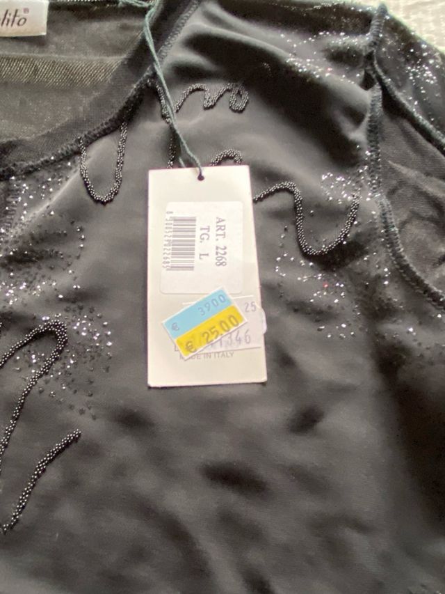 Maglietta donna nera con trasparenze NUOVA