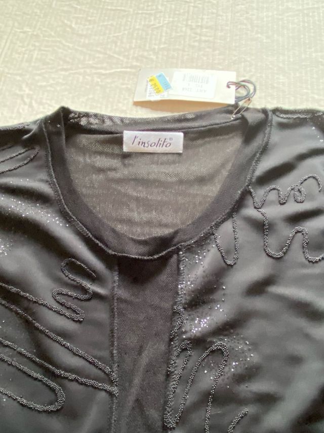 Maglietta donna nera con trasparenze NUOVA