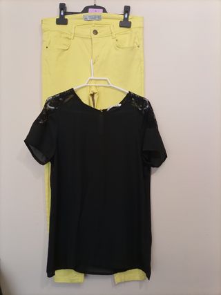 pantalón ZARA Y BLUSA ( talla S ) TODO 3€.