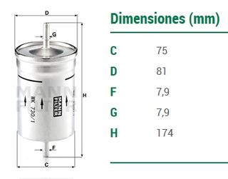 Filtro Gasolina WK730/1 Mann/Hummel NUEVO