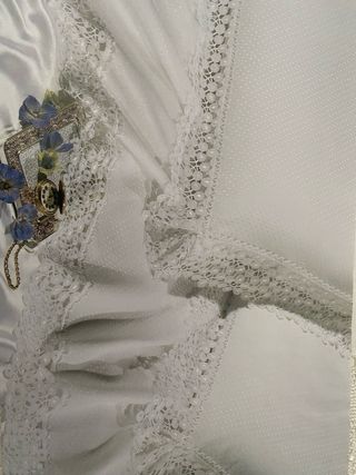 Completo lenzuola cotone color panna in macrame’