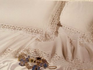 Completo lenzuola cotone color panna in macrame’