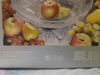 Centrotavola vintage in vetro decorato