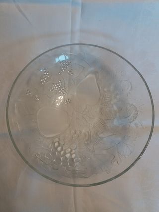 Centrotavola vintage in vetro decorato