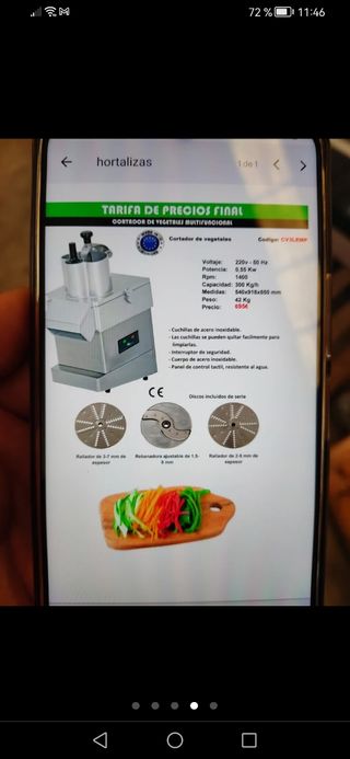 Cortadora de hortalizas profesional 