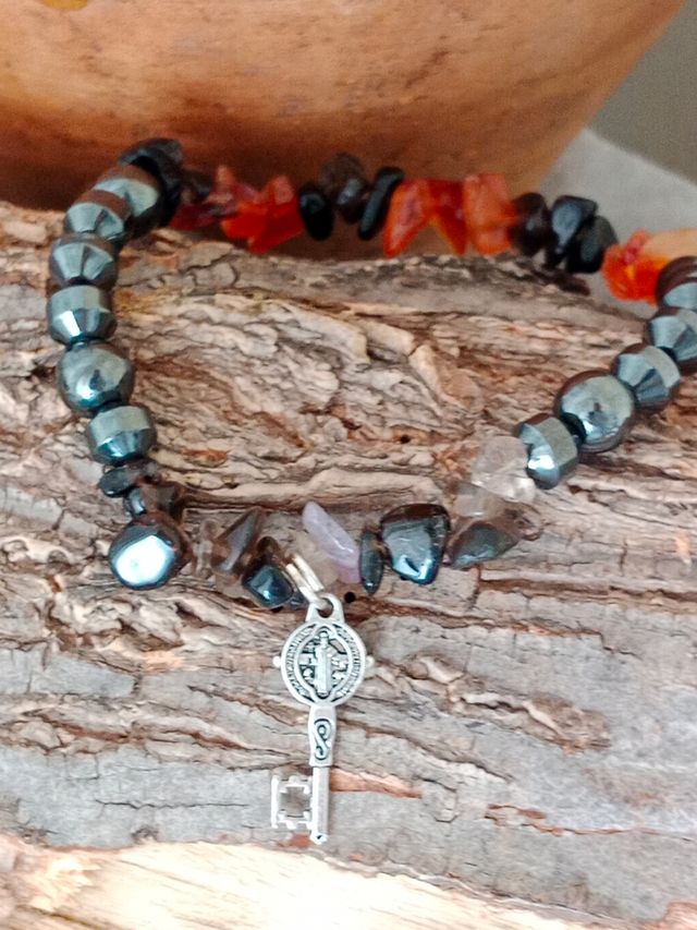 Pulseras chip piedras combinadas con bola varias