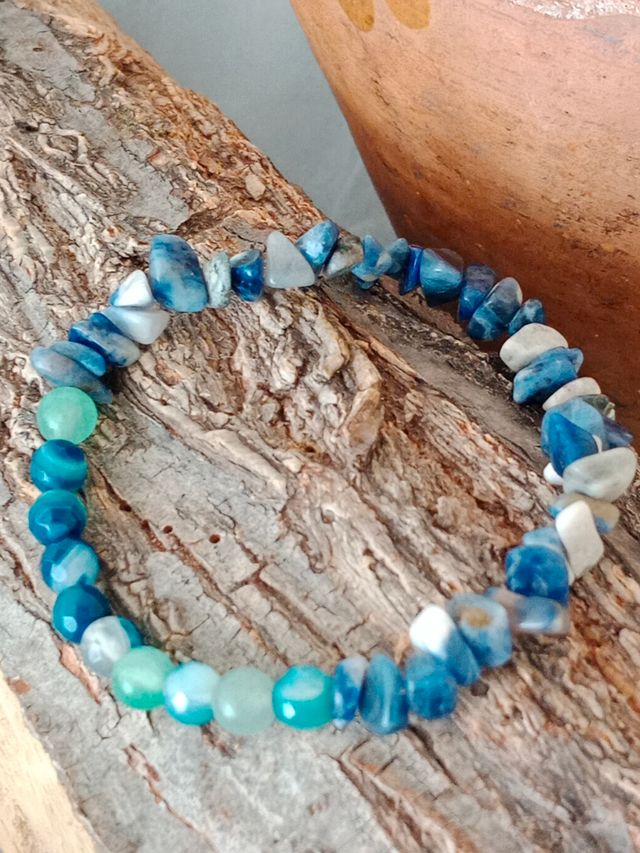 Pulseras chip piedras combinadas con bola varias