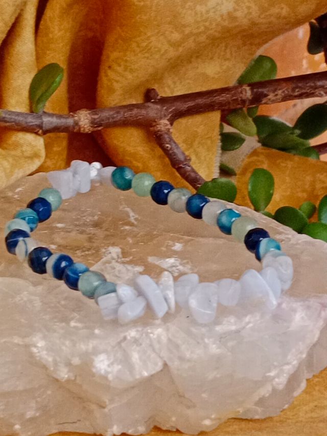 Pulseras chip piedras combinadas con bola varias