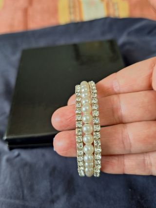 Bracciale perle e strass