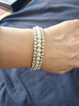 Bracciale perle e strass