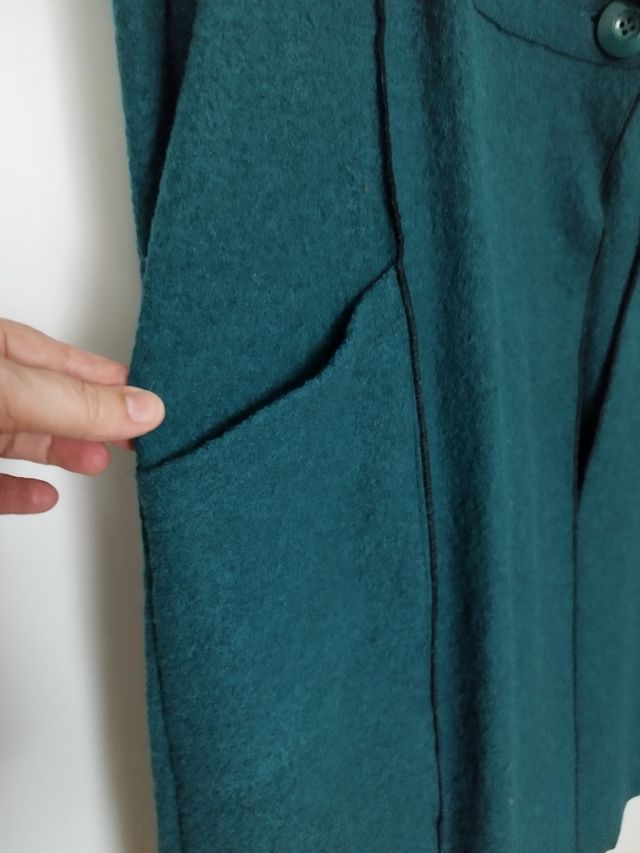 ABRIGO DE LANA VERDE TALLA M MARCA COLINE