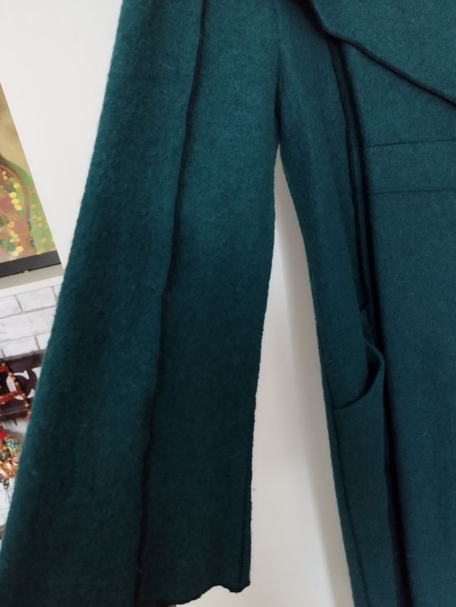 ABRIGO DE LANA VERDE TALLA M MARCA COLINE