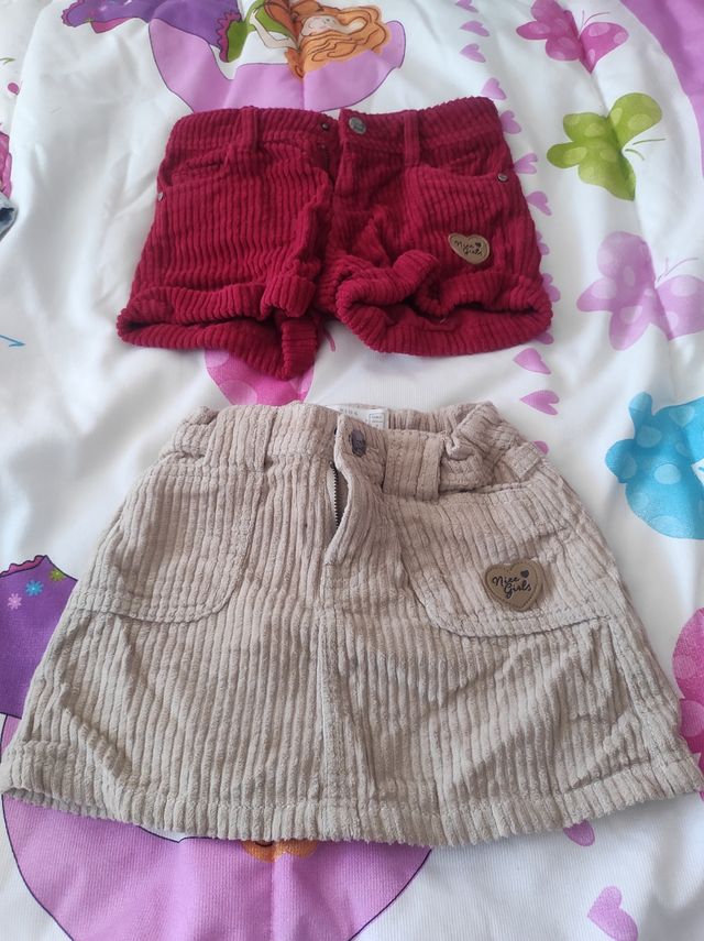 Lote falda y pantalón pana