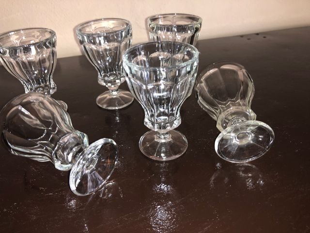 6 Bicchierini Vetro Antichi Vintage