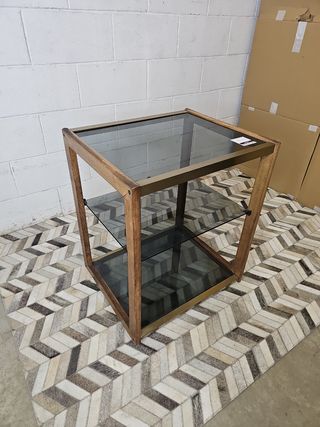 Camarera vintage años 70 madera y cristales