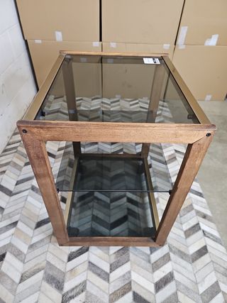 Camarera vintage años 70 madera y cristales