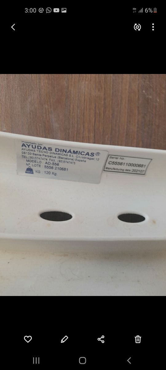 silla auxiliar de bañera 