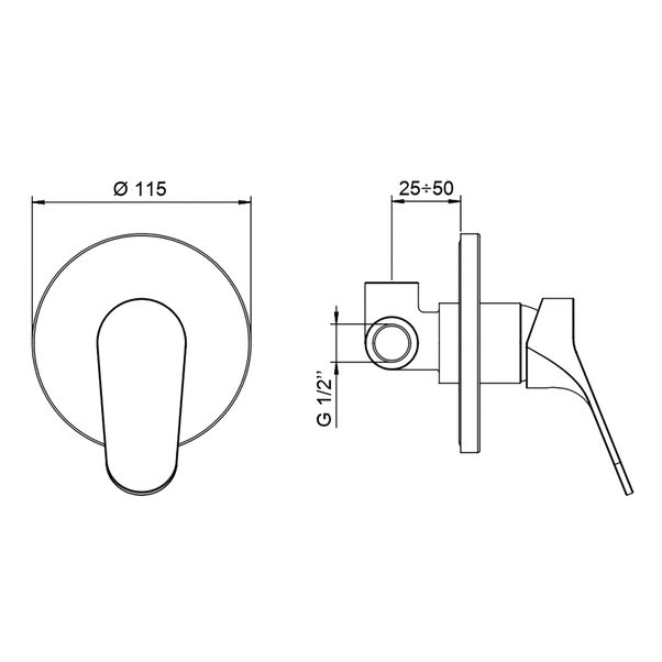 BRIVE MEZCLADOR DE DUCHA EMPOTRADO CARTUCHO CROMAD