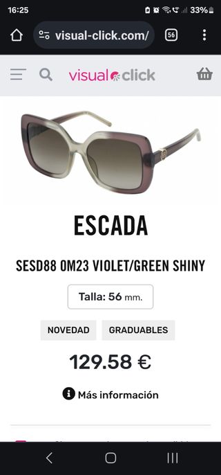 GAFAS DE SOL ESCADA SESD88 COLOR VIOLET/GREEN SHIN