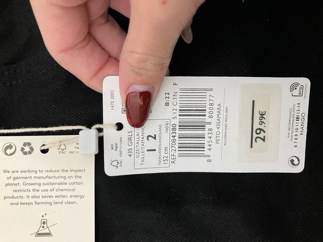 Peto vaquero negro niña