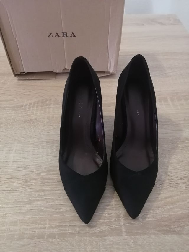 Tacon zara 35 negro de ante