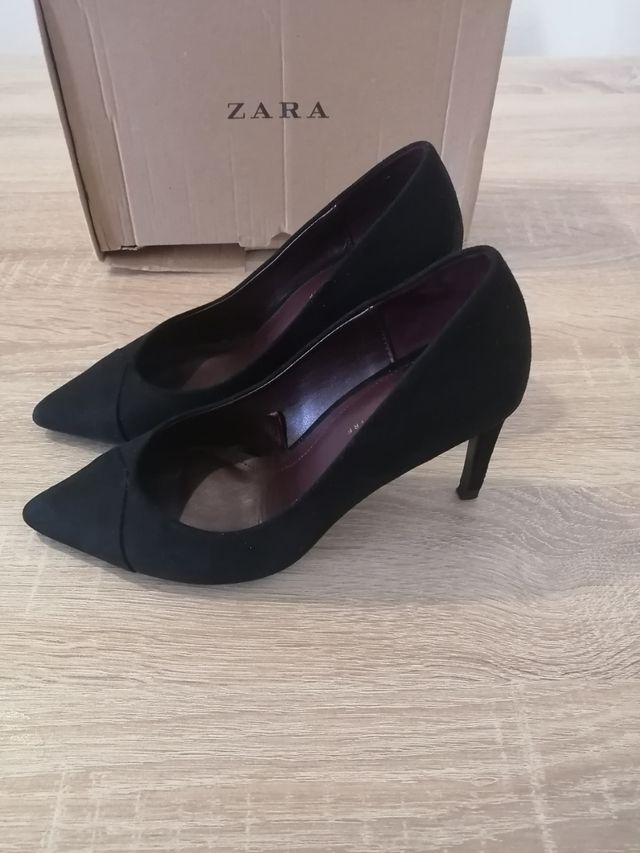 Tacon zara 35 negro de ante
