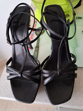 scarpe donna tacco 12 in  pelle nera