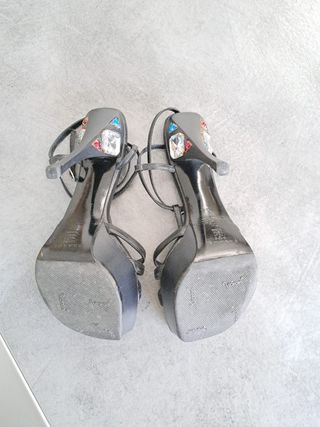 scarpe donna tacco 12 in  pelle nera