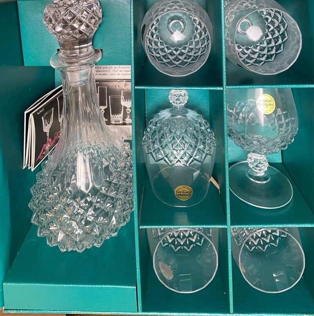 Decantador y copas de Cristal D’Arques