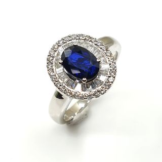 ANILLO ORO 18K ZAFIRO DIAMANTES