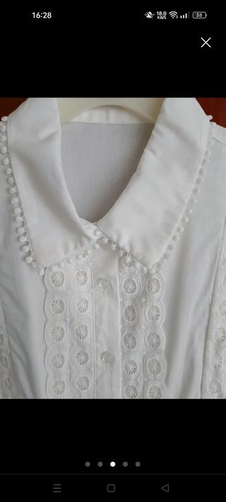 Blusa con puntilla y cuello Marieth