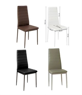 Mesa cristal con sillas. Varios colores