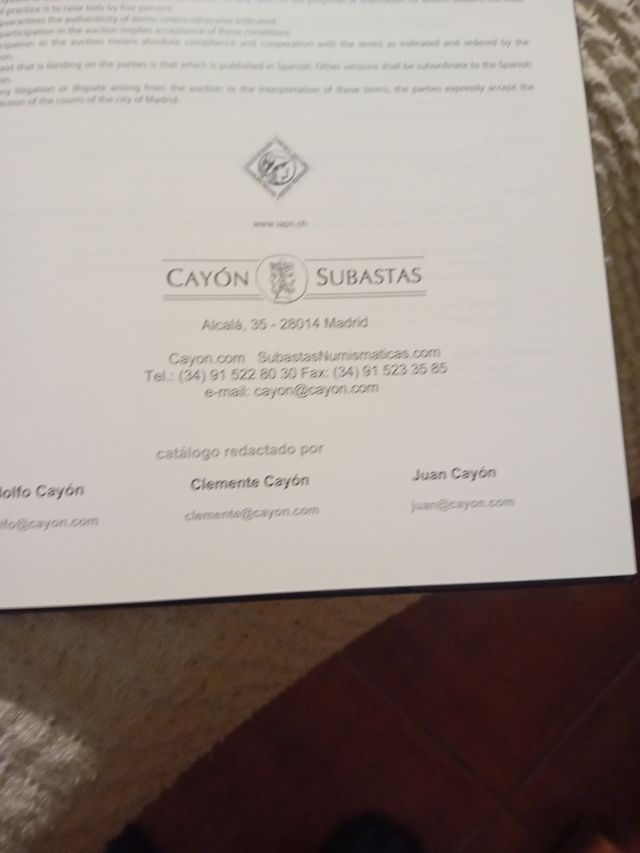 SUBASTAS MONEDAS, MEDALLAS