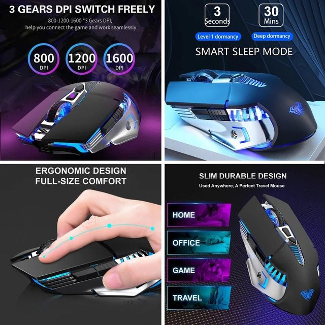 Raton inalámbrico Recargable (BT 5.0/USB 3.0