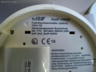 Detector de Humo Homematic EQ3-HMIP-SWSD